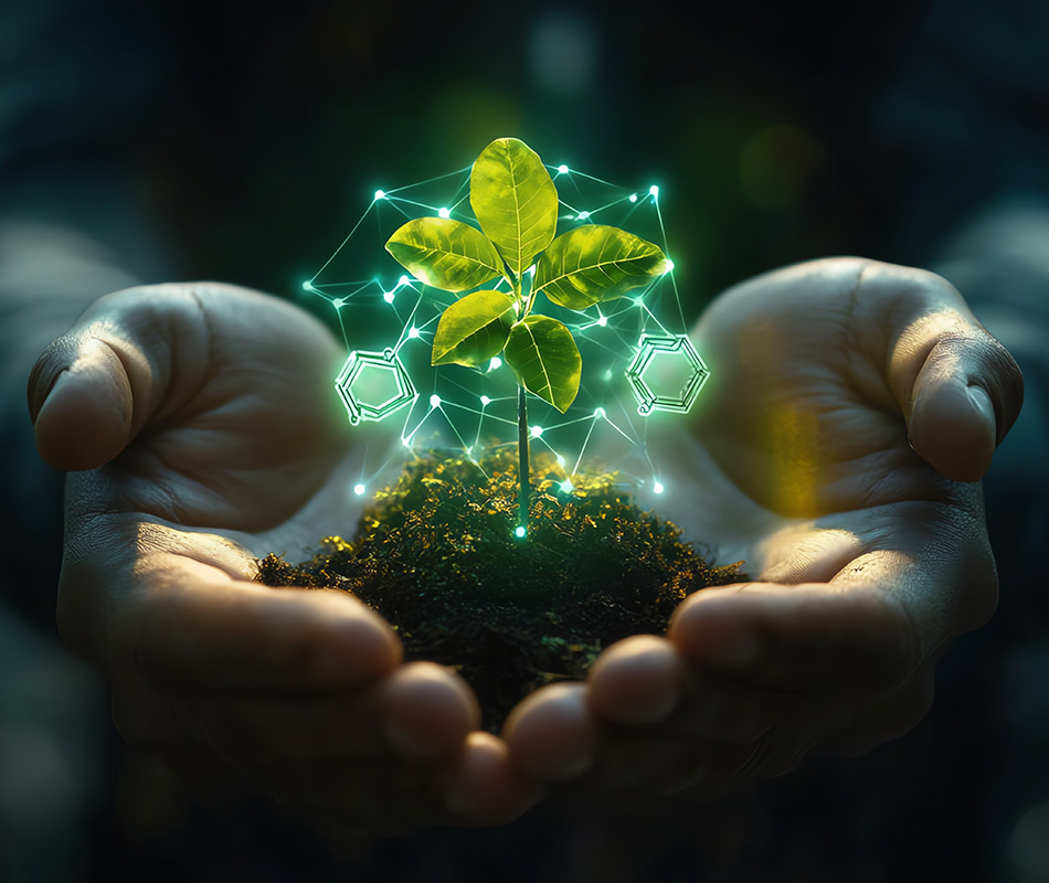 Mains tenant une plante - entreprise socialement responsable​