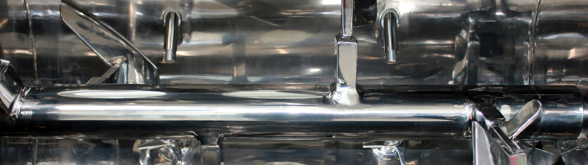 Internal view of an industrial batch mixer.